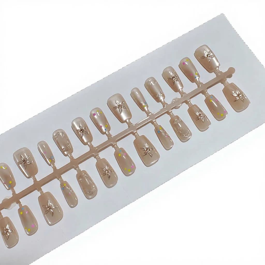 Cute Black Cat and Rabbit Press-On Nails, Short Coffin Shape