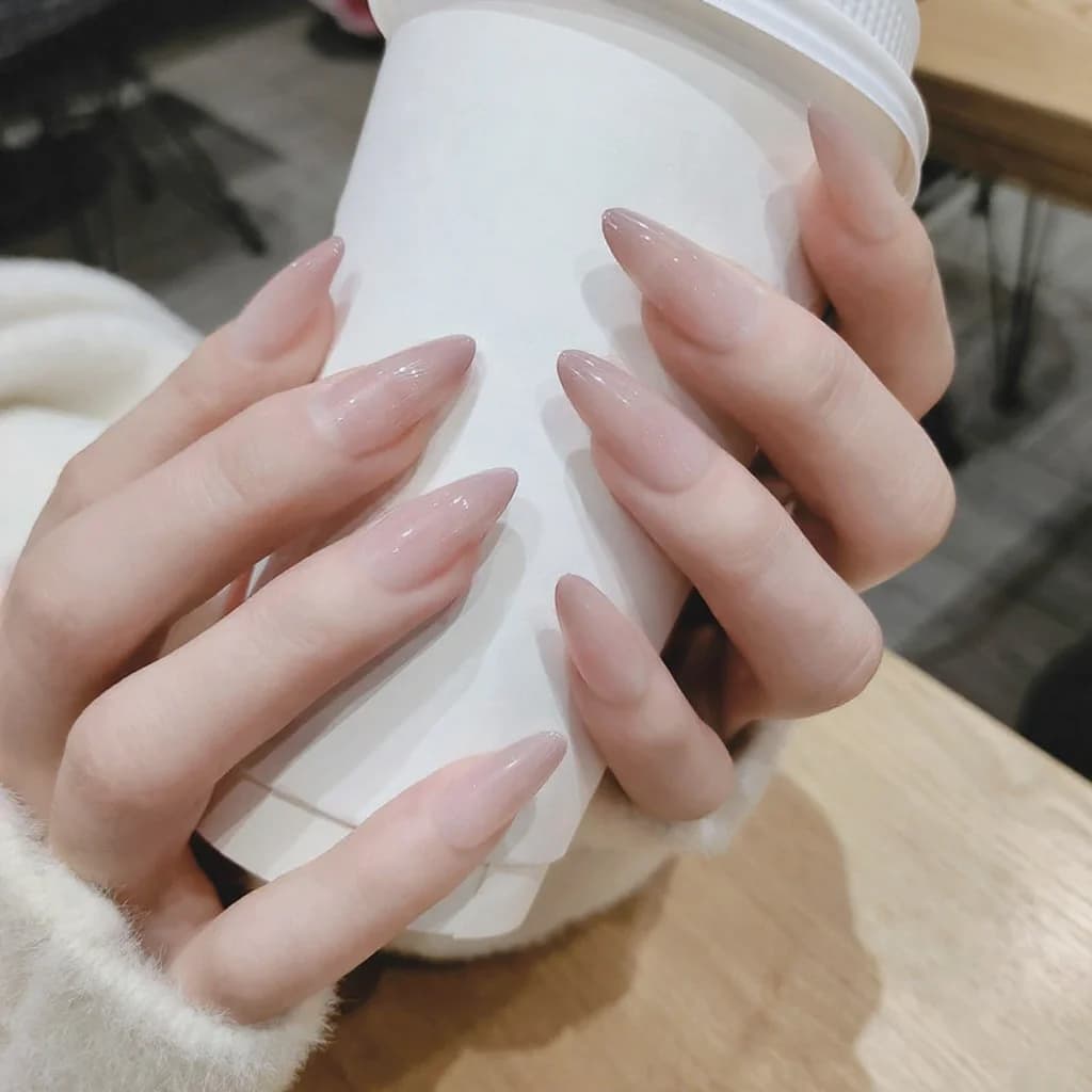 Long Gradient Press-On Nails Fashionable False Nail Tips