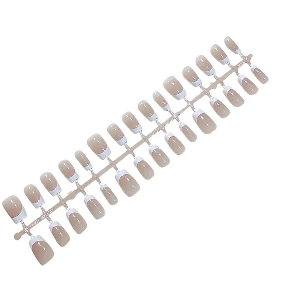 Short French Tip Press-On Nails Natural Nude Look Daily Wear