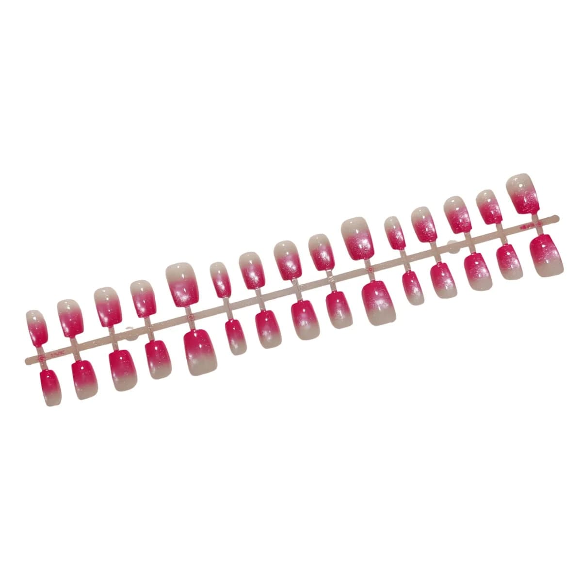 Rose Pink Gradient Cat Eye Press On Nails Short Ballerina Shape