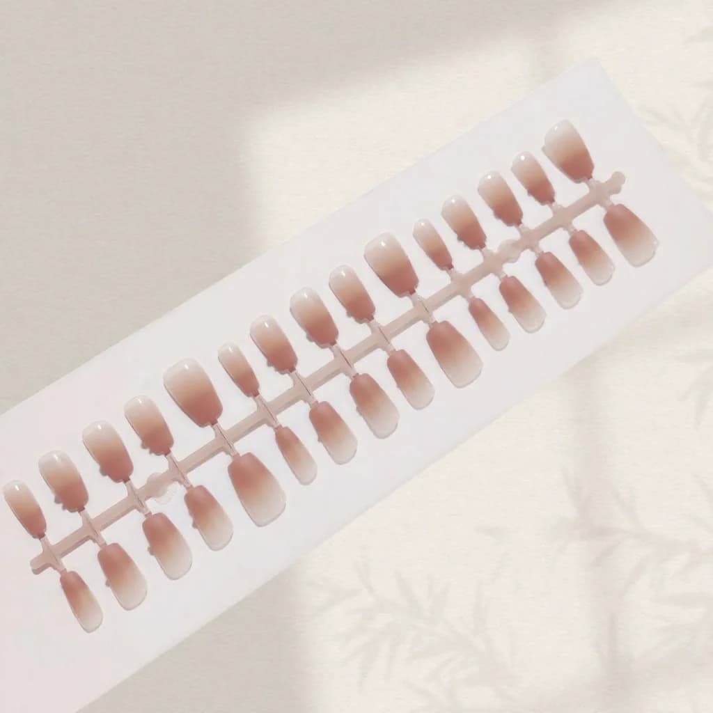 Ballet Skirt Press-On Nails with Red Bow, Polka Dot Short Tips
