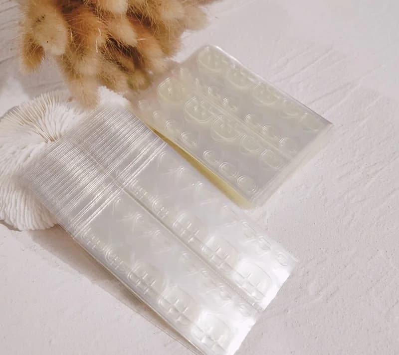 Clear Double-Sided Adhesive Tabs for Press-On Toenails, 24 Pieces
