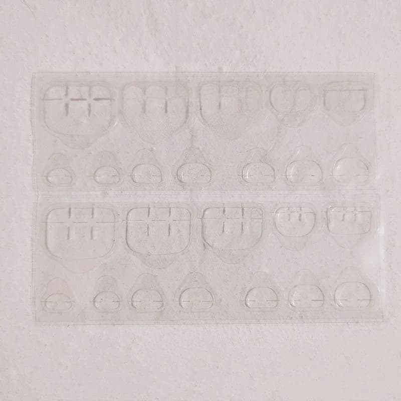 Clear Double-Sided Adhesive Tabs for Press-On Toenails, 24 Pieces