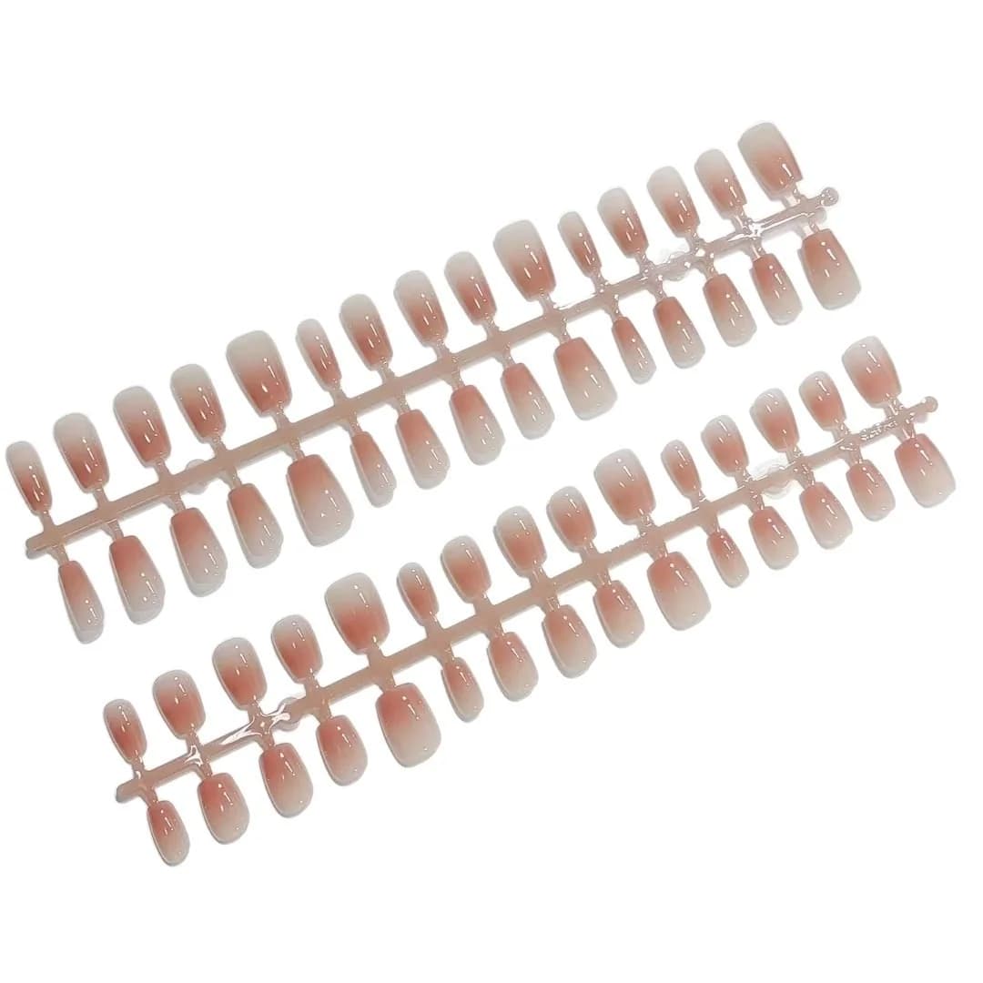 Pink Short Coffin Press On Nails 30 Pieces Reusable False Nail Tips