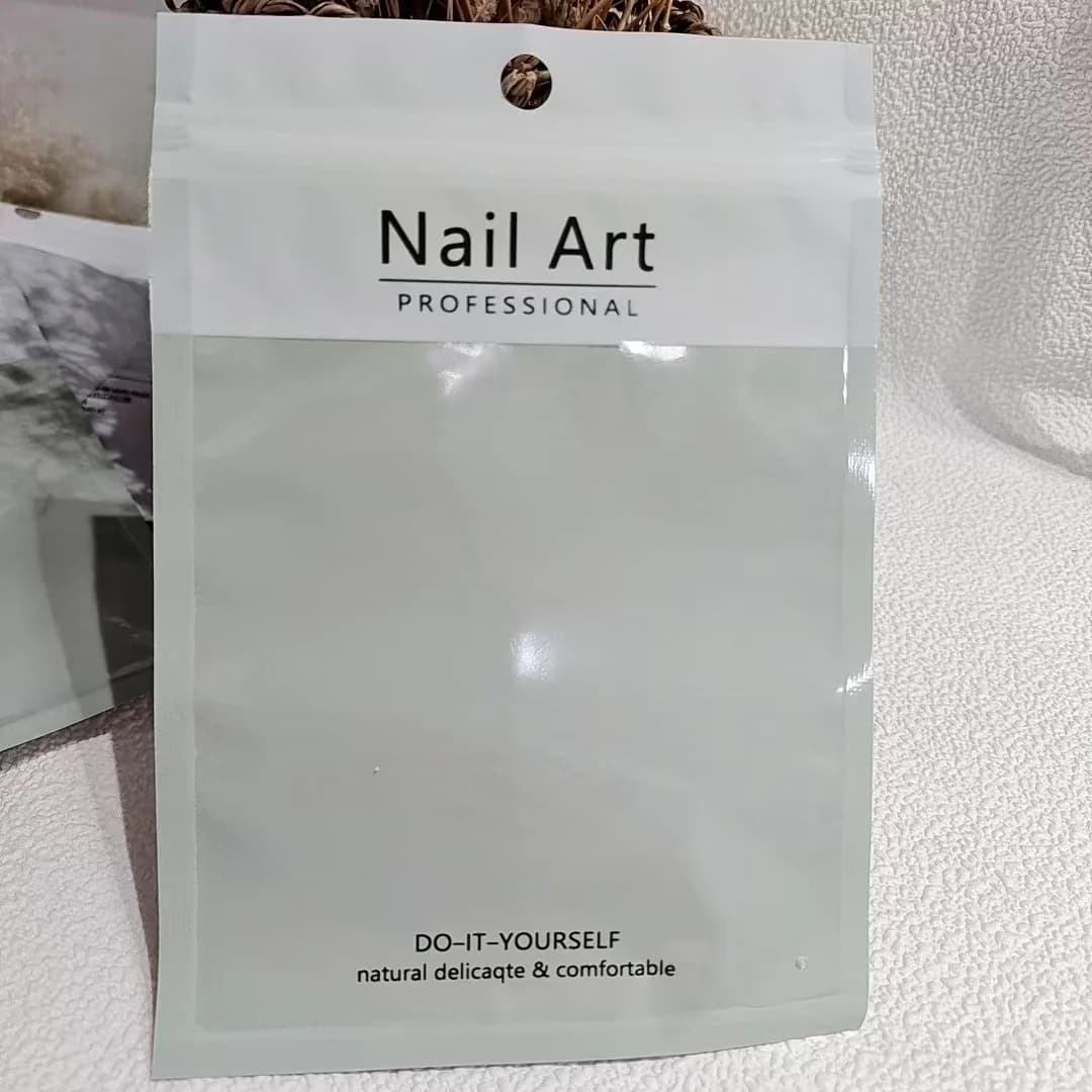 Sage Green Plastic Zip Lock Bags for Nail Tools Storage