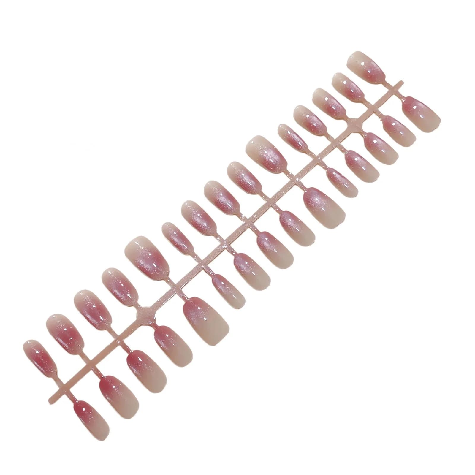 Smoky Purple Cat Eye Press On Nails Short Medium Oval Gradient