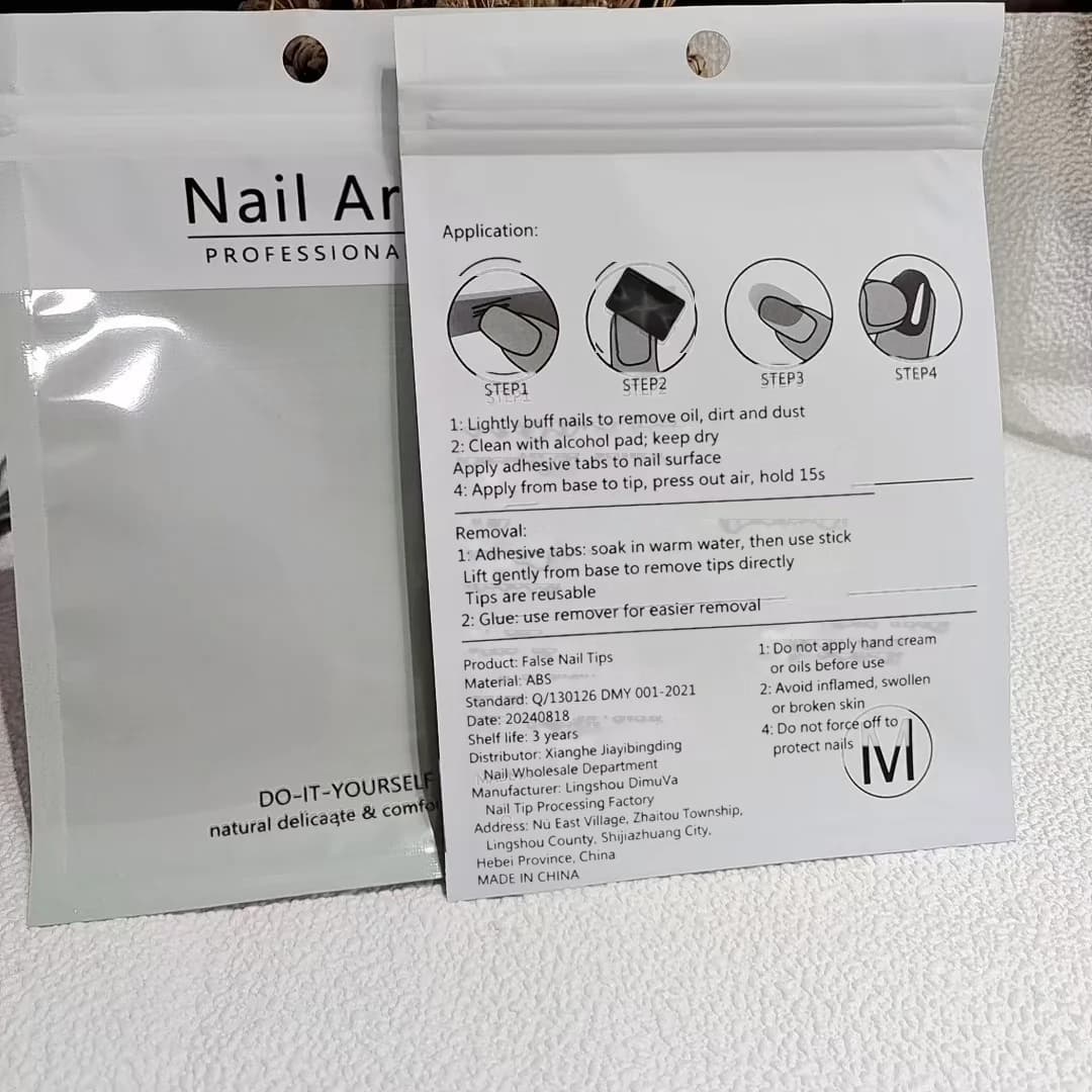 Sage Green Plastic Zip Lock Bags for Nail Tools Storage