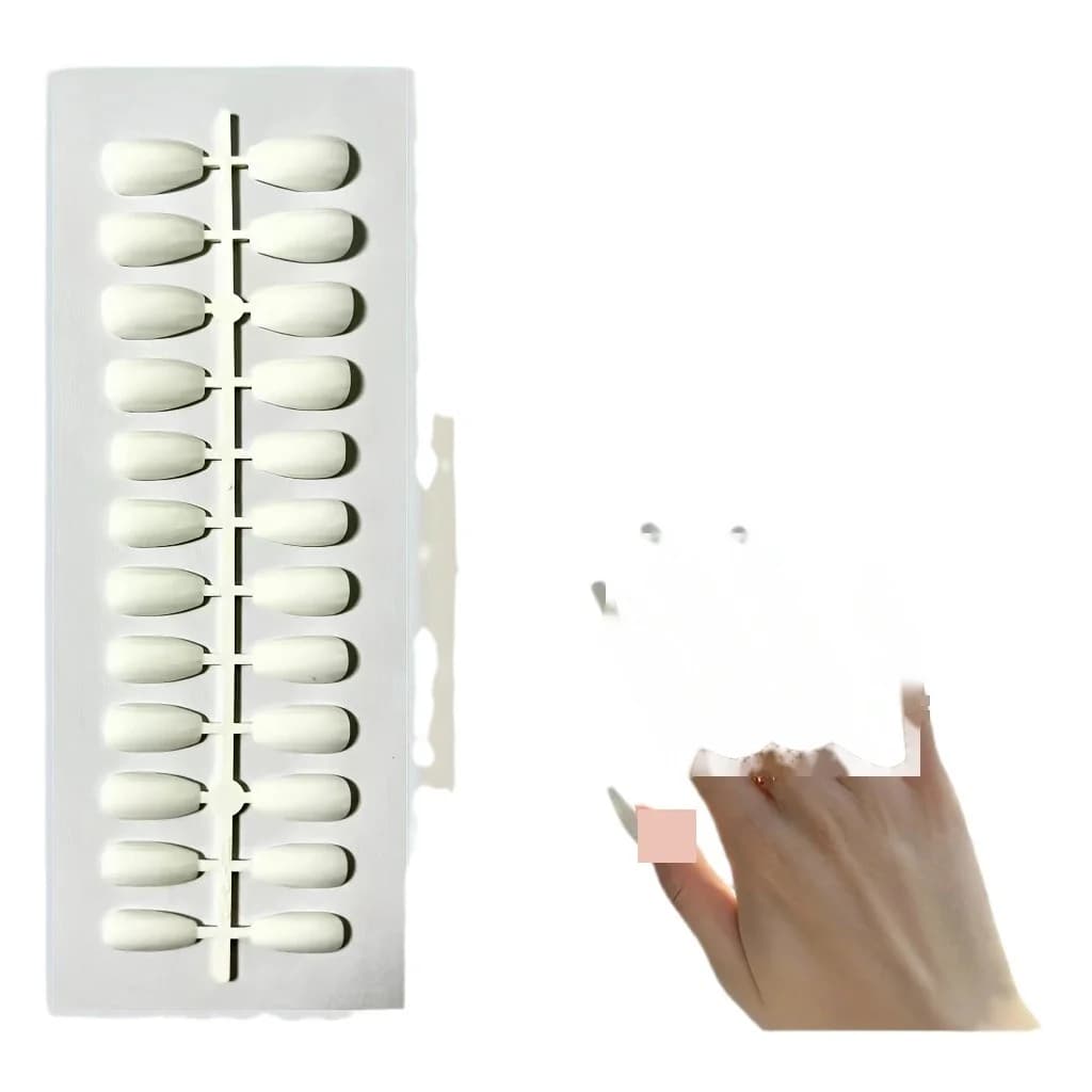 Glossy Trapezoid Press-On Nails Short Length Solid Color 24 Pieces Boxed